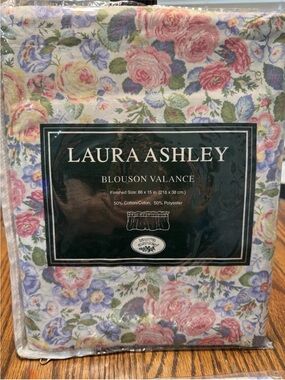 Vintage Laura Ashley Quartet Blouson Valance 86"x15" Floral New Original Pkg